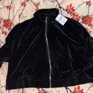 NEW Black “velour” 2 piece set. Size 3X jacket/pants. Forever 21. Cotton.